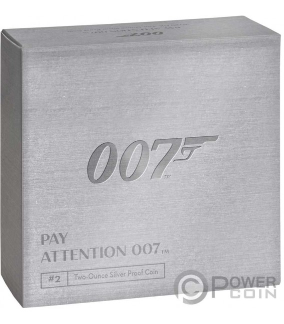 JAMES BOND 007 Pay Attention 2 Oz Silver Coin 5 Pounds United Kingdom 2020