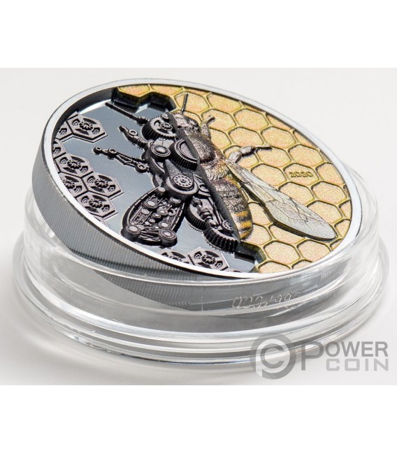 MECHANICAL BEE Clockwork Evolution 3 Oz Silver Coin 2000 Togrog Mongolia  2020