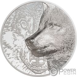 MYSTIC WOLF Black Proof 2 Oz Silver Coin 1000 Togrog Mongolia 2021