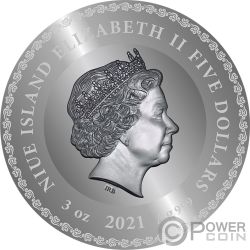 AMUN RA Amon Divine Faces of the Sun 3 Oz Silver Coin 5$ Niue 2020