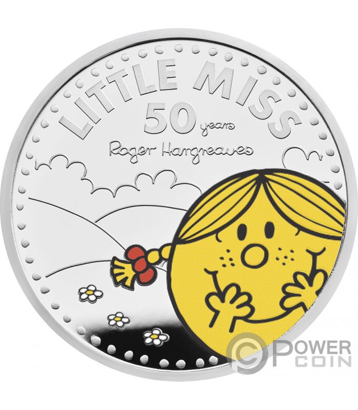 LITTLE MISS MR MEN 50th Anniversary 1 Oz Silver Coin 2 Pounds