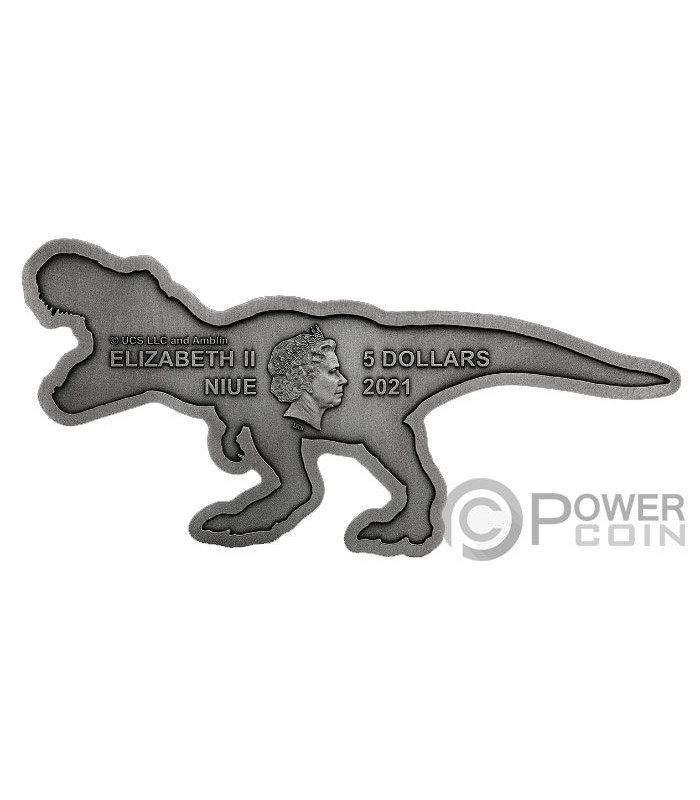 MOSASAURUS Jurassic World Shaped 2 Oz Silver Coin 5$ Niue 2022