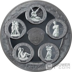 LEDA AND SWAN Eternal Sculptures 2 Oz Silver Coin 10$ Palau 2019