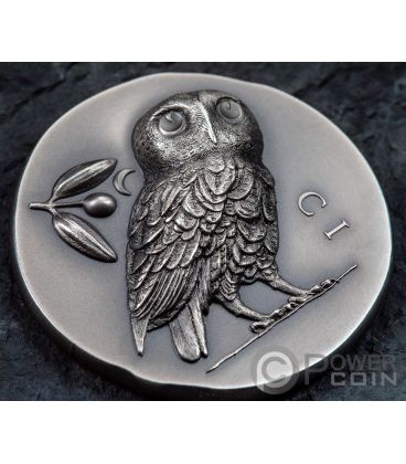 OWL OF ATHENA 1 Oz Silver Coin 5$ Cook Islands 2021