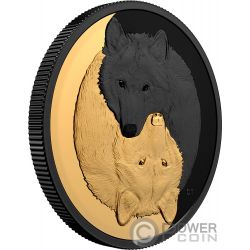 Grey Wolf Black And Gold Silver Coin Canada 21 Power Coin