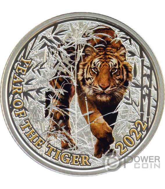 TIGER Lunar Year Calendar Silver Coin 50 Cents Niue 2022 - Power Coin