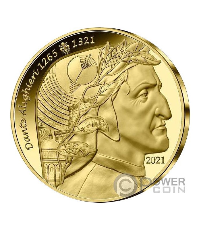 Gold　La　50€　Euro　Art　Plume　DANTE　De　France　ALIGHIERI　Coin　2021