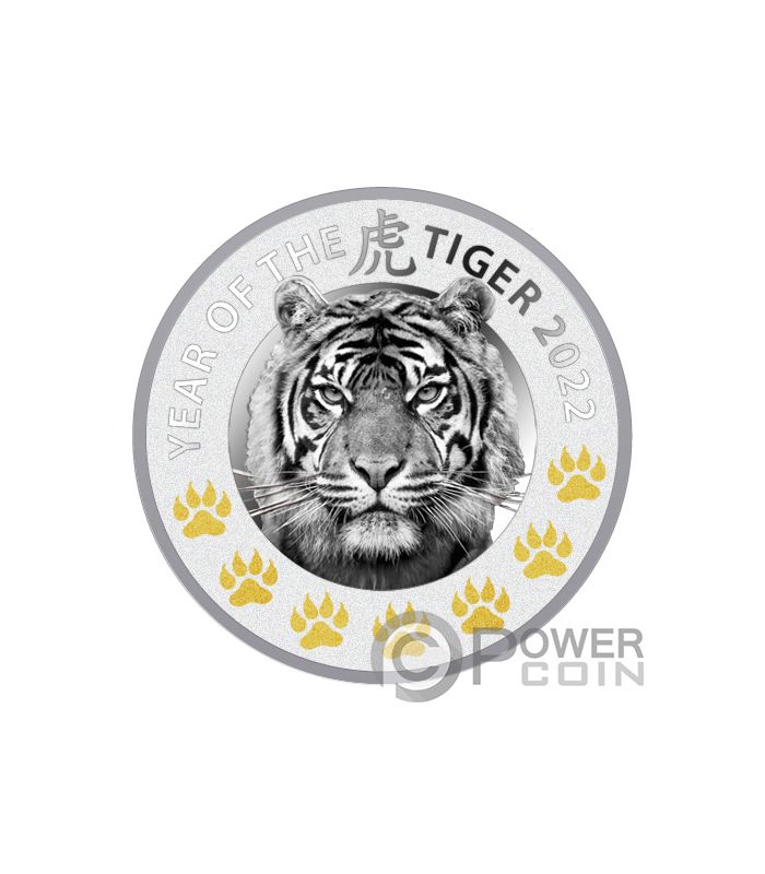 TIGER 7 Elements Lunar Year Chinese Zodiac Silver Coin 1 Niue 2022