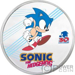 HEDGEHOG Proof Sonic 30th Anniversary 1 Oz Silver Coin 2$ Niue 2021