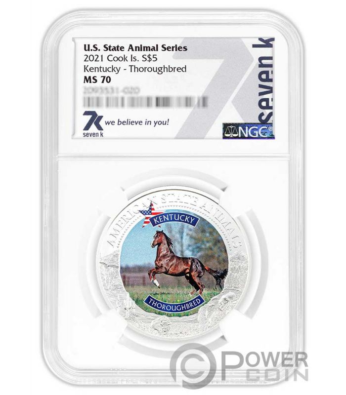 KENTUCKY THOROUGHBRED Graded MS70 American State Animals 1 Oz 