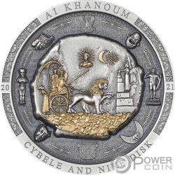 DENDERA Zodiac Gilded Archeology Symbolism 3 Oz Silver Coin