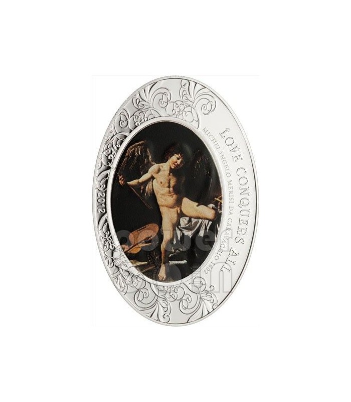 Amor Victorious Vincit Omnia Caravaggio Baroque Silber Münze 5 Cook