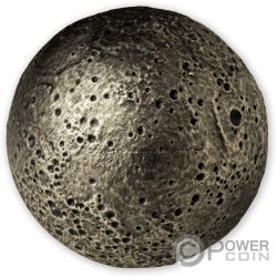 MOON SPHERICAL 3D Planet 3 Oz Silver Coin 5$ Barbados 2023