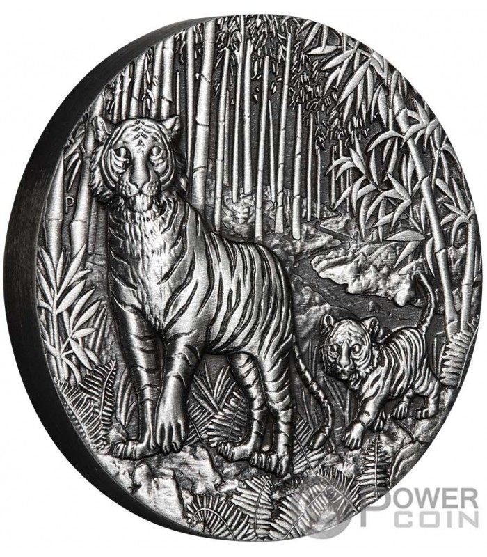 TIGER Lunar Year Series III Antiqued 2 Oz Silver Coin 2$ Australia 2022