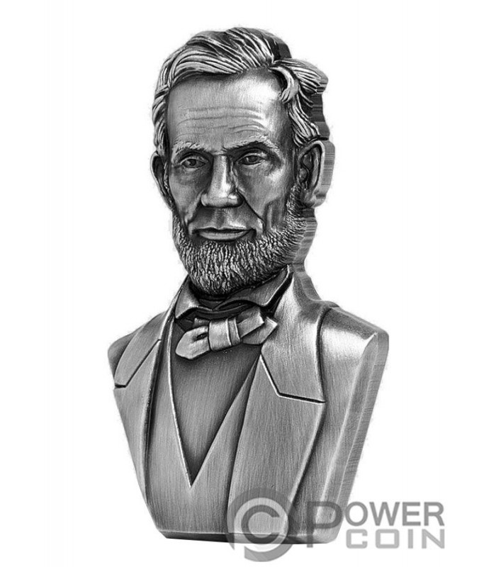 ABRAHAM LINCOLN Shaped 2 Oz Silver Coin 10000 Francs Chad 2022