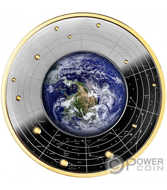 EARTH Solar System Tierra Moneda Plata 500 Francos CFA Cameroon 2021