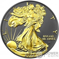 MAPLE LEAF Gold Black Empire 1 Oz Silver Coin 5$ Canada 2022