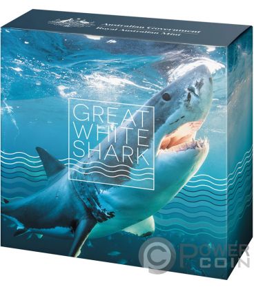 GREAT WHITE SHARK Most Dangerous 1 Oz Silver Coin 5$ Australia 2022