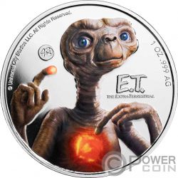 ET Extra Terrestrial Moon Sphere 40th Anniversary 1 Oz Silver Coin