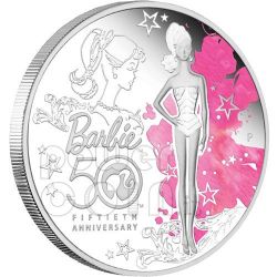 BARBIE 60th Anniversary 1 Oz Silver Coin 1$ Tuvalu 2019