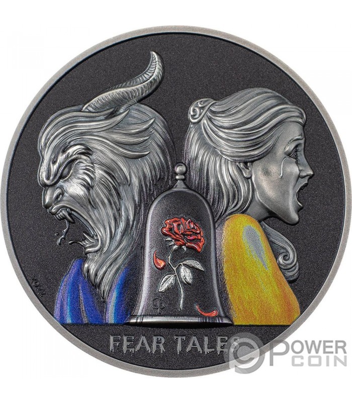 BEAUTY AND THE BEAST Fear Tales 2 Oz Silver Coin 10$ Palau 2022