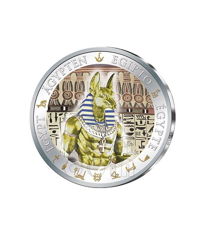 ANUBIS Gilded Ancient Egypt Silver Coin 1 Fiji 2012