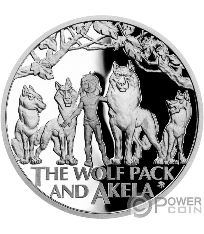 wolf pack and akela the jungle book libro de la selva 1 oz moneda plata 1 niue 2022