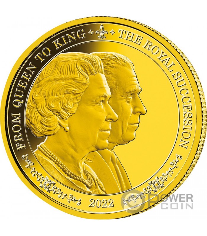 FROM QUEEN TO KING The Royal Succession 5 Oz Gold Coin 25