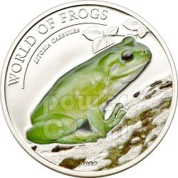 GOLDEN FROG Bufo Periglenes World of Frogs Silver Coin 2$ Palau 2014