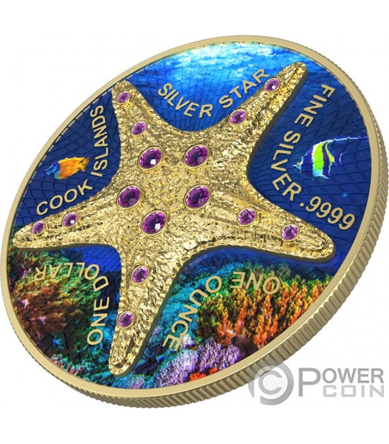 SILVER STAR GOLD 1 Oz Silver Coin 1$ Cook Islands 2021