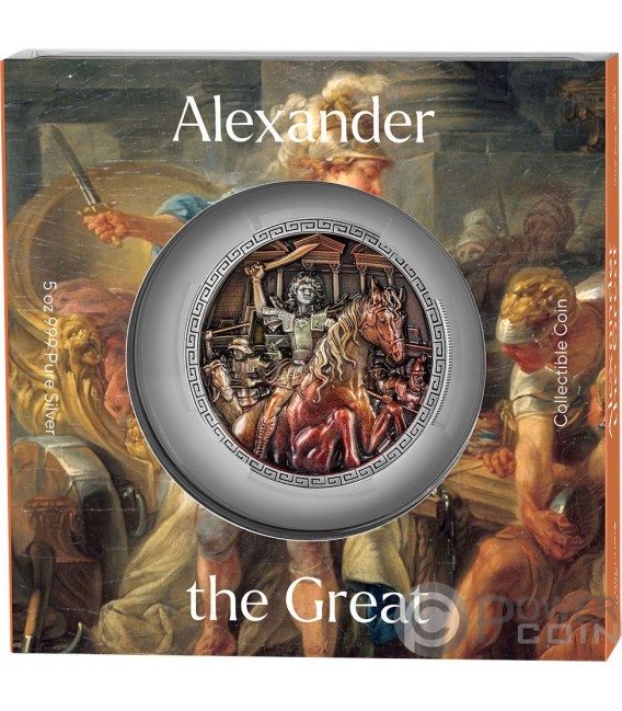 ALEXANDER THE GREAT 5 Oz Silver Coin 25000 Francs Chad 2023