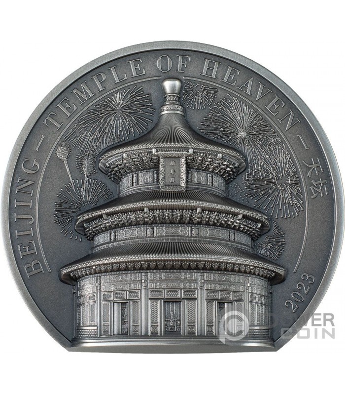 TEMPLE OF HEAVEN Beijing 5 Oz Silver Coin 25$ Cook Islands 2023