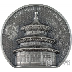 TEMPLE OF HEAVEN Beijing 2 Oz Silver Coin 10$ Cook Islands 2023