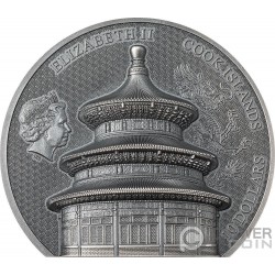 TEMPLE OF HEAVEN Beijing 5 Oz Silver Coin 25$ Cook Islands 2023