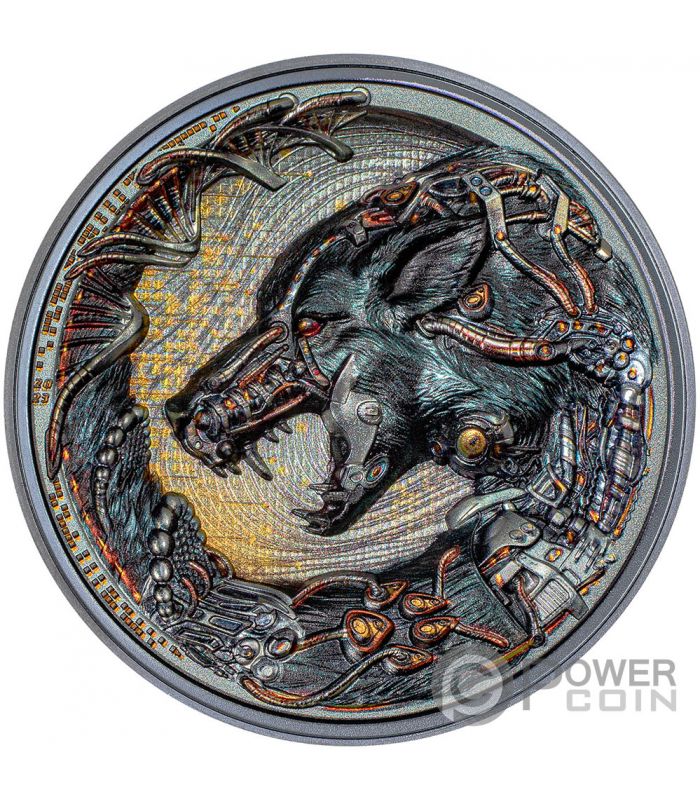 DOG Cyborg Revolution 3 Oz Silver Coin 20$ Palau 2023