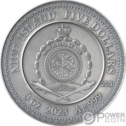 AMUN RA Amon Divine Faces of the Sun 3 Oz Silver Coin 5$ Niue 2020
