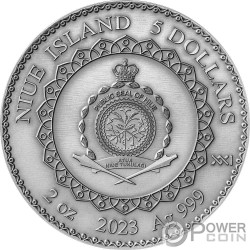 TIGER Mandala Art 2 Oz Silver Coin 5$ Niue 2022