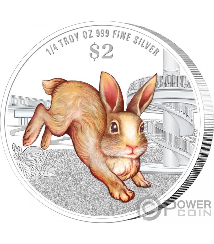 RABBIT Lunar Year Silver Coin 2$ Singapore 2023