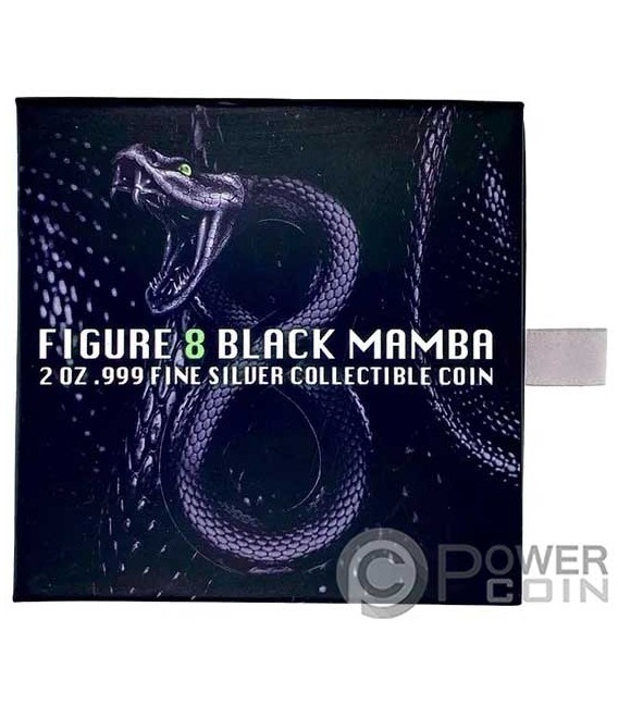 FIGURE EIGHT BLACK MAMBA 2 Oz Silver Coin 10000 Francs Chad 2023