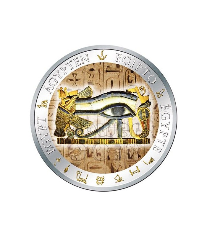 HORUS EYE Gilded Egypt Silver Coin 1$ Fiji 2012