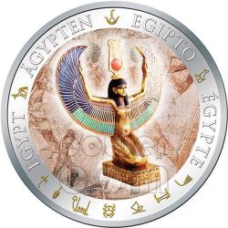 HORUS EYE Gilded Egypt Silver Coin 1$ Fiji 2012