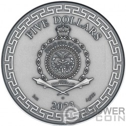 CHINESE DRAGON ART Antiqued 5 Oz Silver Coin 10$ Niue 2024