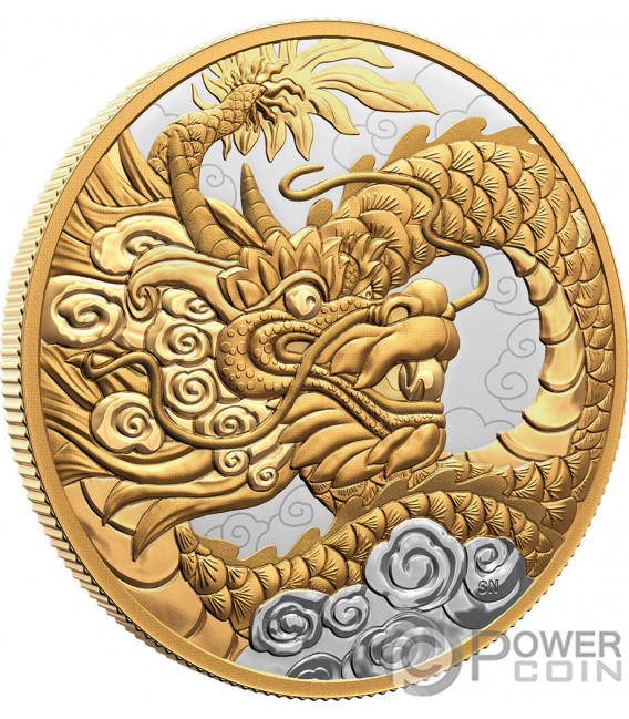 HEAVENLY DRAGON 5 Oz Silver Coin 50$ Canada 2023