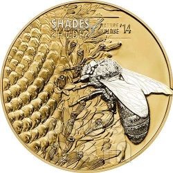 FIGHTING FISH Shades of Nature Silver Coin 5$ Cook Islands 2016