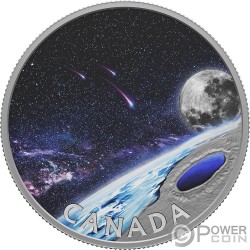 CRYSTAL EYE OF NUNAVIK Pingualuit Crater 5 Oz Silver Coin 50$ Canada 2023