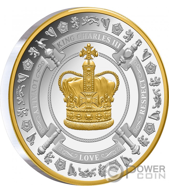 KING CHARLES III CORONATION CROWN 1 Oz Silver Coin 1$ Niue 2023