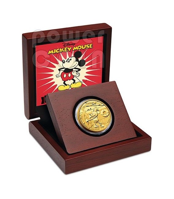 STEAMBOAT WILLIE Mickey Mouse Disney 1/4 Oz Gold Proof Coin 25$ Niue 2014