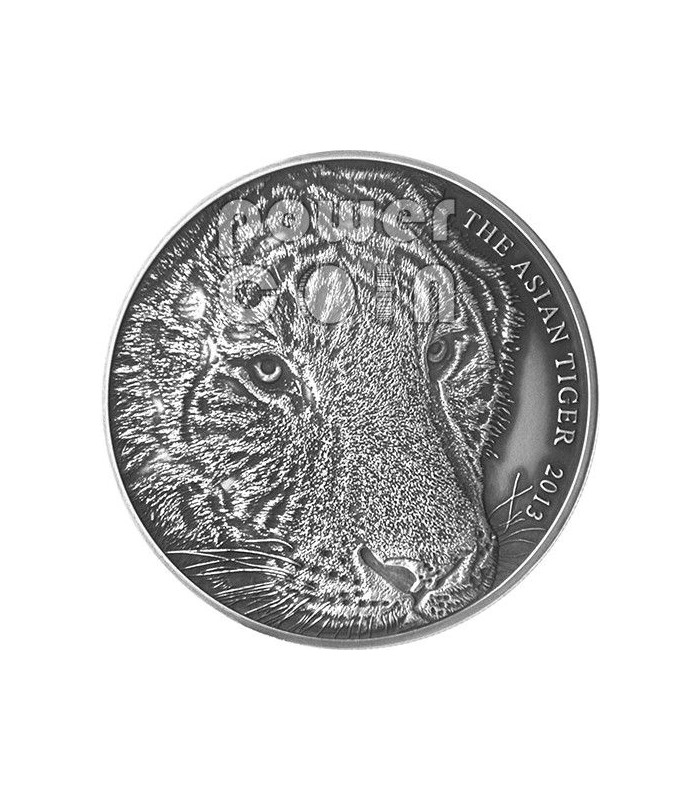 ASIAN TIGER Panther 5 Oz Silver Coin 5$ Tokelau 2013