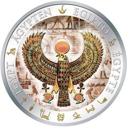 HORUS EYE Gilded Egypt Silver Coin 1$ Fiji 2012