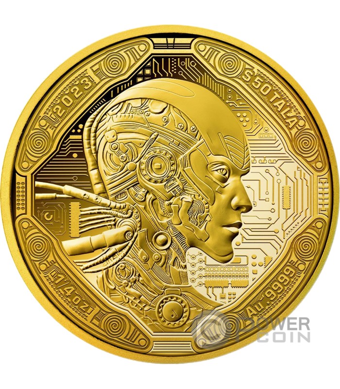 AI CYBORG Artificial Intelligence Gold Coin 50 Tala Samoa 2023